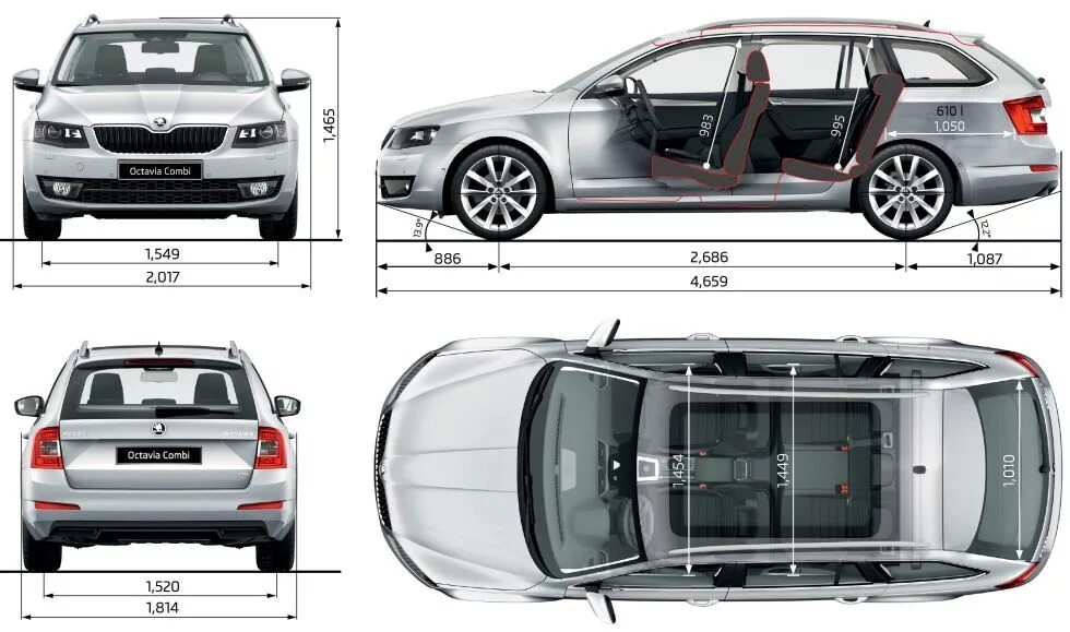 Skoda octavia габаритные размеры. Габариты шкоды Октавии а8.