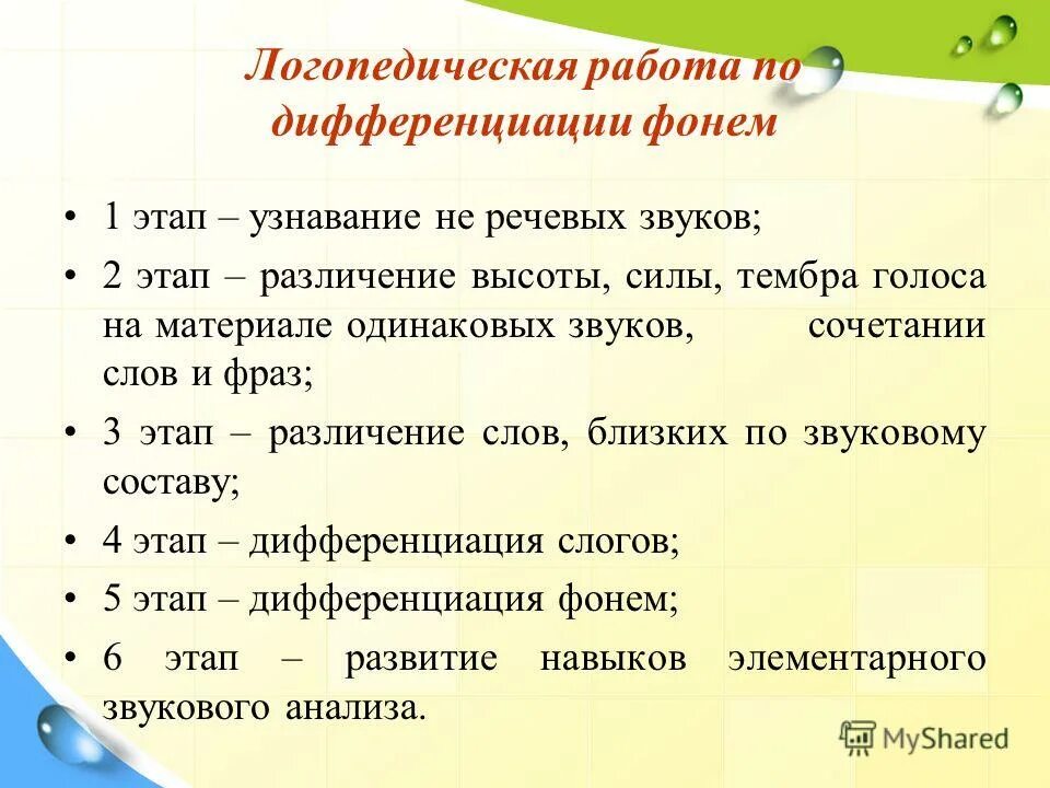 Режущее слух сочетание звуков синоним. Логопедическая работа по дифференциации фонем. Этап дифференциации фонем. Дифференциация фонем упражнения. Этапы отсутствие дифференциации звуков.