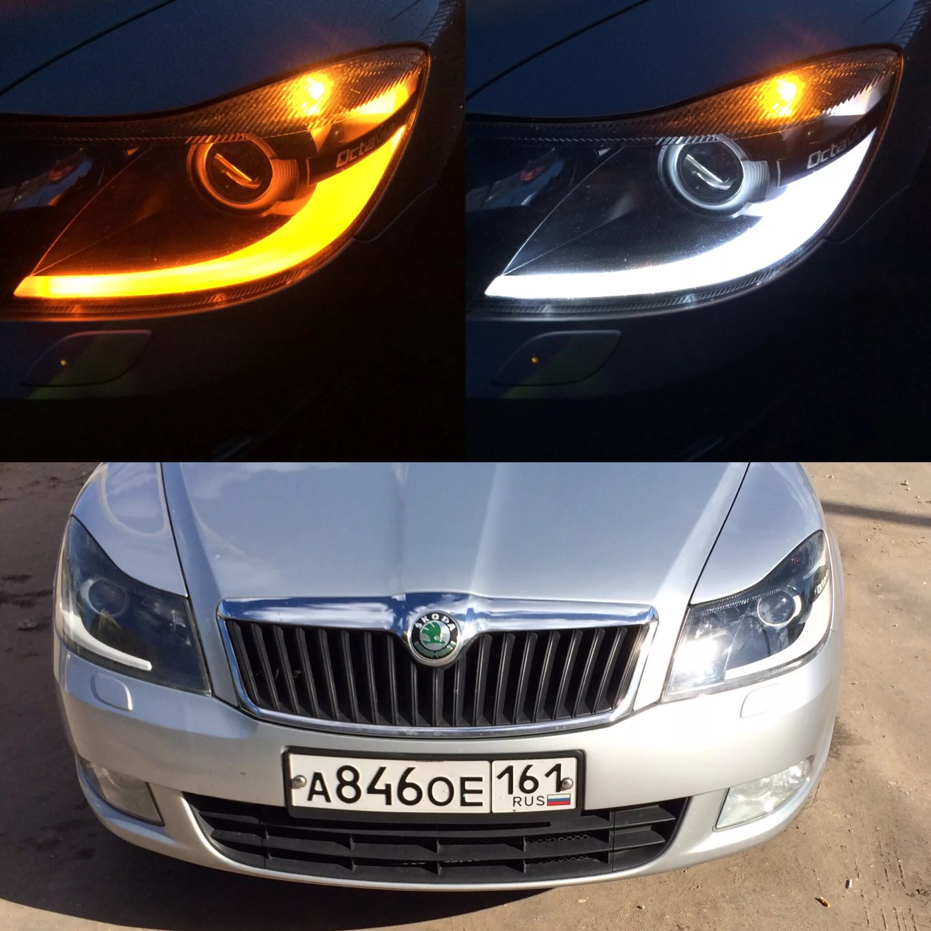 Фара Шкода а5. Skoda Octavia a5 фары динамические.