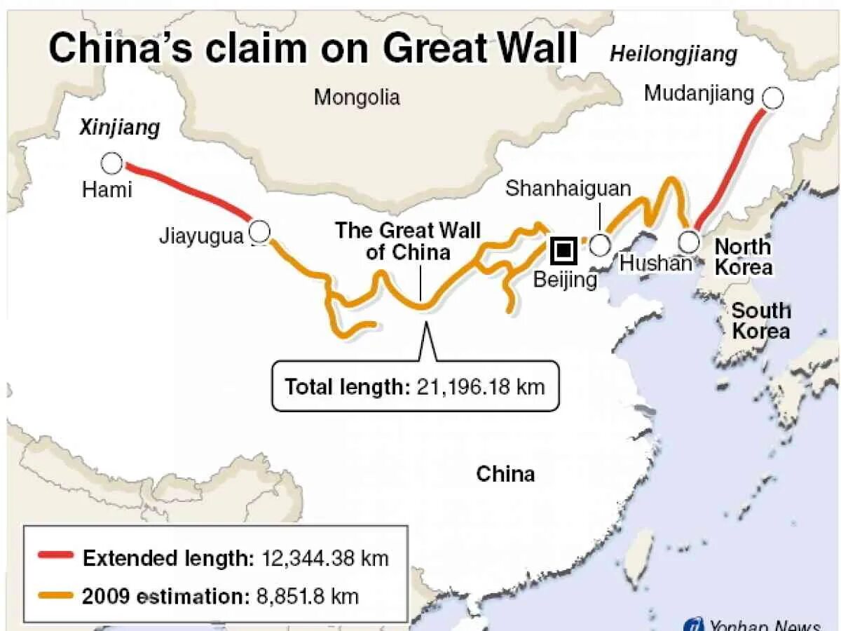 Сколько километров великая китайская. Великая китайская стена на карте. Великая стена на карте Китая. Расположение Великой китайской стены на карте.