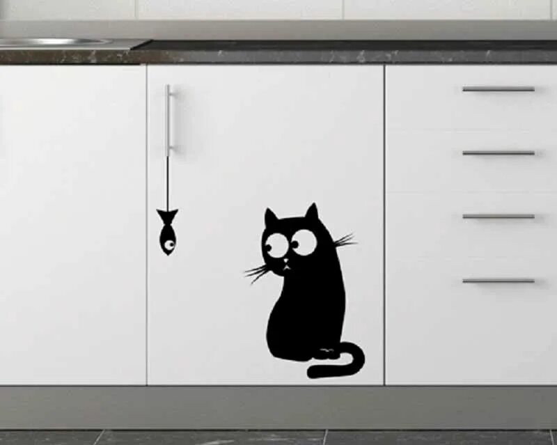Cats kitchen. Наклейки на кухонные шкафы. Интерьерная наклейка кошки. Интерьерные наклейки на стену в кухню. Декоративные наклейки на шкаф.