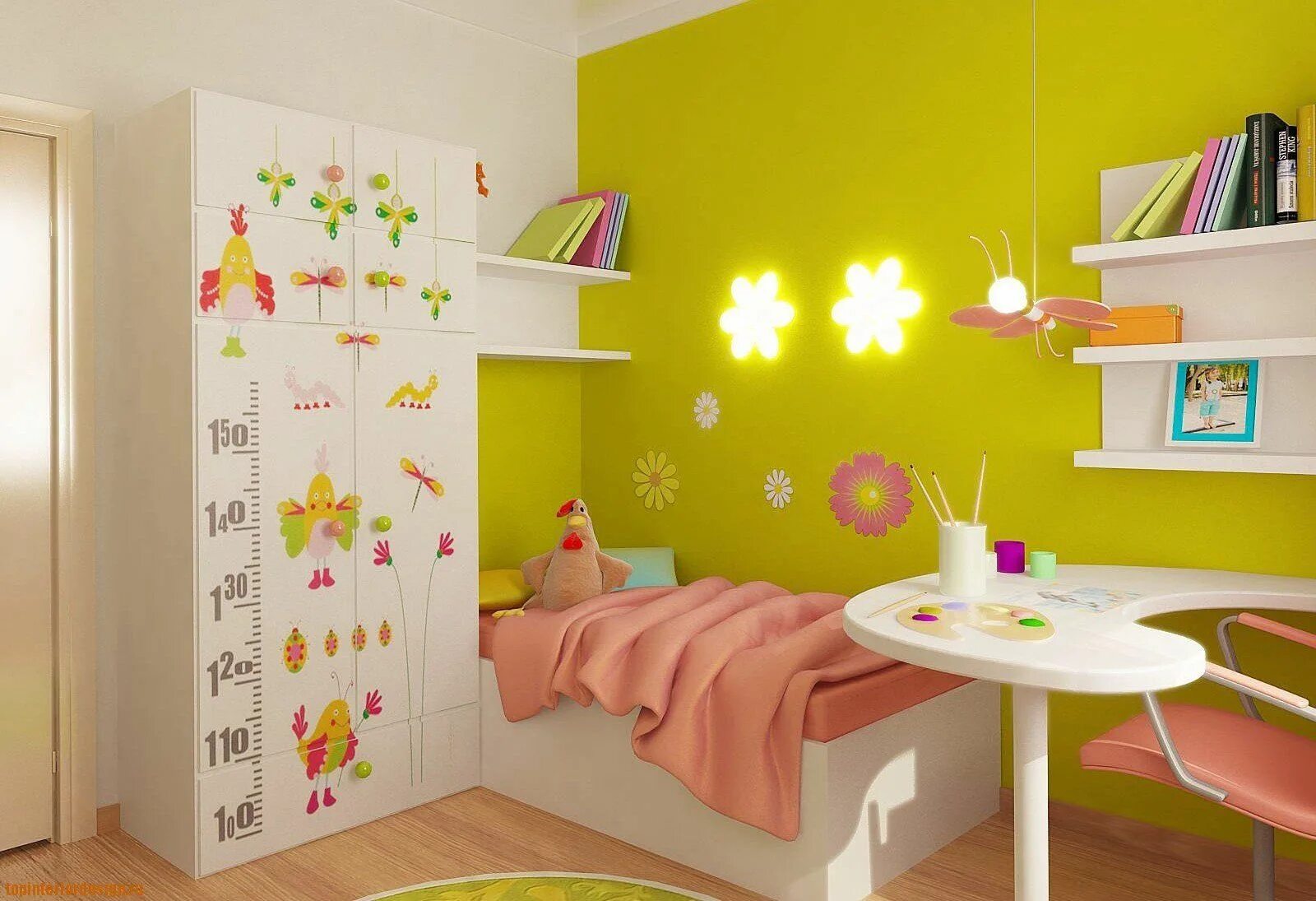 Решение для маленьких детей. Декор детской комнаты. Идеи для детской комнаты. Стены в детской для девочки. Идея для стен в детскую комнату.