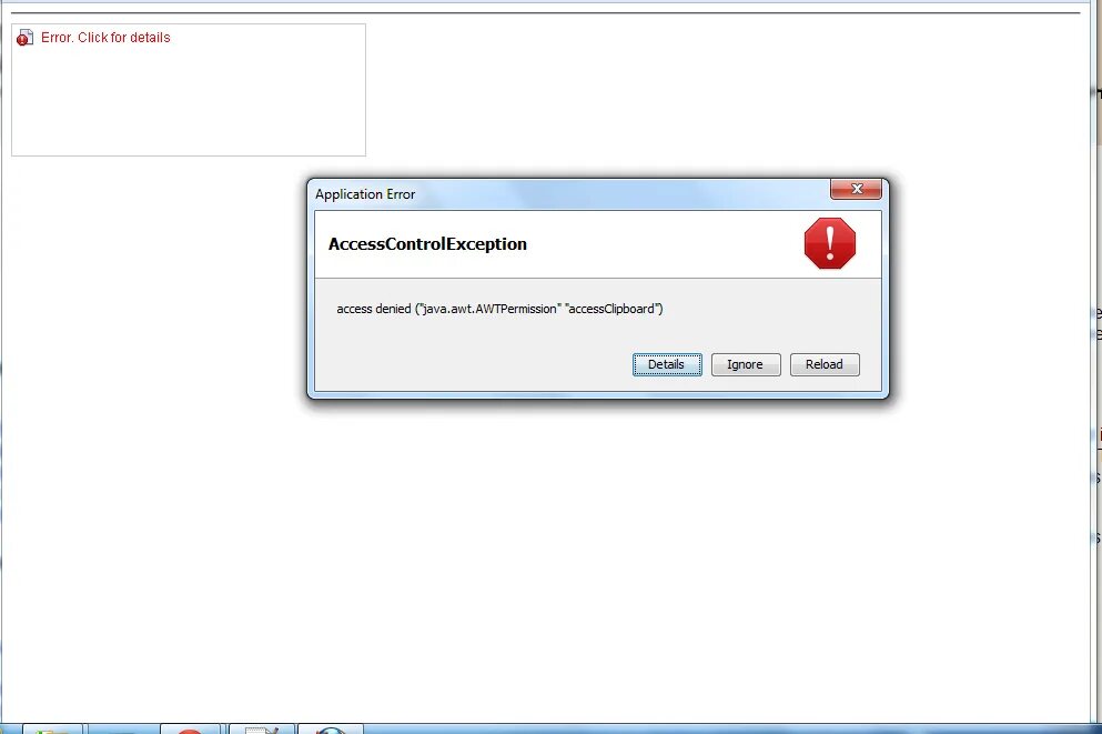 Clicks error