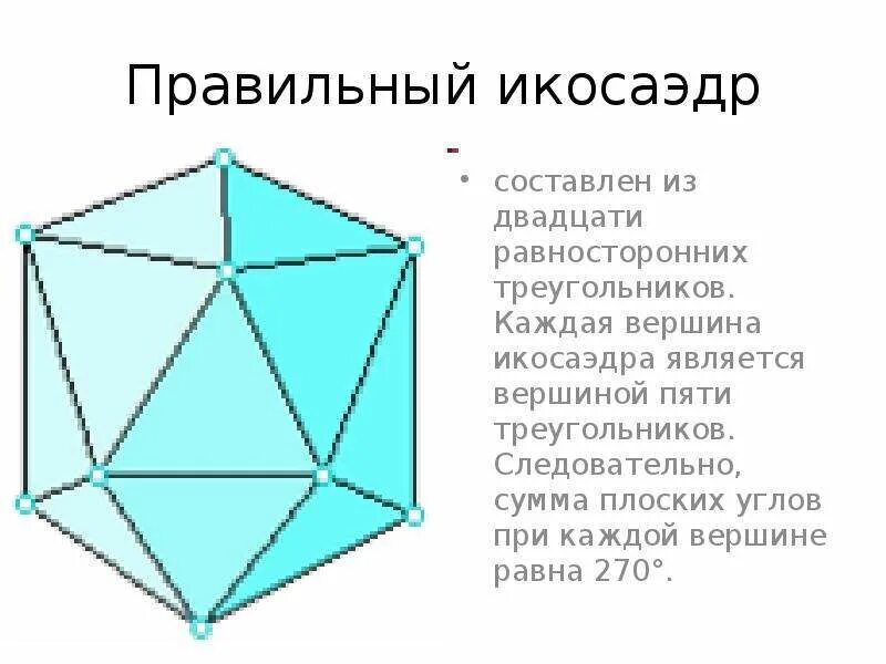Сумма плоских углов икосаэдра. Правильный икосаэдр. сумма плоских углов при вершине икосаэдра. правильные многогранники икосаэдр. сумма плоских углов при каждой вершине правильного икосаэдра.