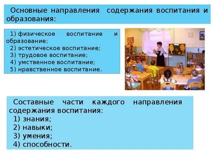 Основные направления физического образования