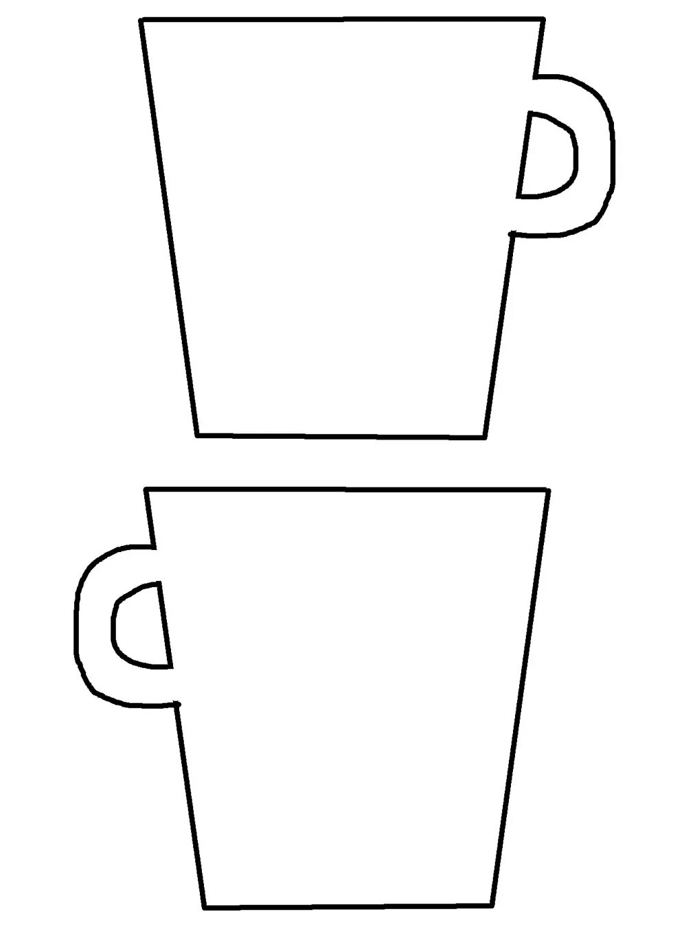 кружка раскраска. кружка трафарет для вырезания. аппликация кружки к 23 февраля. трафарет кружки. аппликация кружки.