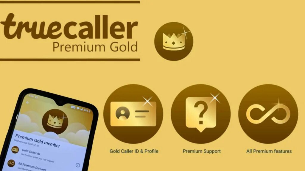 Find who calls. Truecaller Premium. Premium Gold. Gold membership.