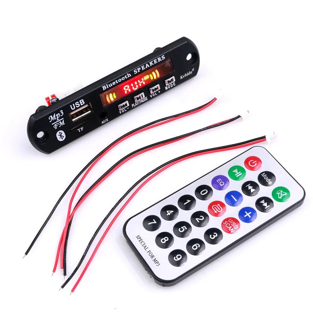 Mp3 fm декодер. Kebidu 5 v 12 v bluetooth mp3 декодер доска mp3 плеер car kit. kebidu автомобильный bluetooth 5,0 модуль,. аудио модуль mp3-плеер декодер. bluetooth mp3 модуль usb/sd/fm/ с пультом, 12v.