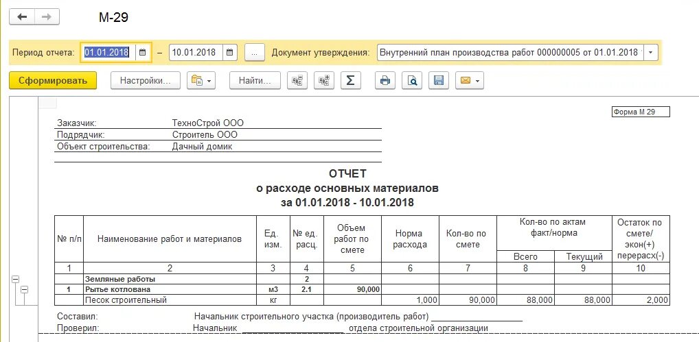 Как подрядчику списать материалы