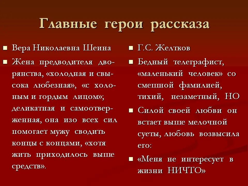 Желтков в продолжение нескольких секунд ловил. Главные герои произведения. Характеристика главных героев о любви. Главные герои рассказа. Главные герои рассказа о любви.