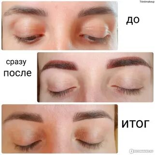 Брови после напыления по дням как выглядят