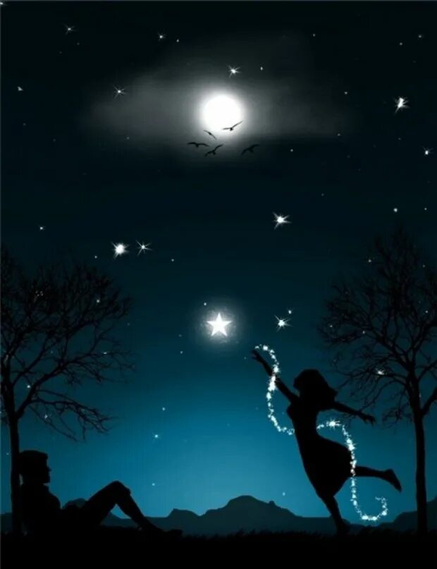 Девушка ночь звезды. Танцующая в ночи. Девушка под луной. Танцующая при Луне.