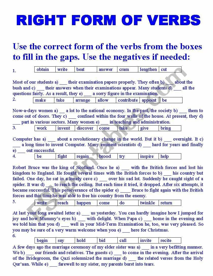 Put the verb in right form. Exercise 1 use the correct form of the verb "to be": ?. Use the right form of the verbs. Fill in the gaps with the correct form of the verb to be. Fill in the gaps with the correct forms of the given verbs.