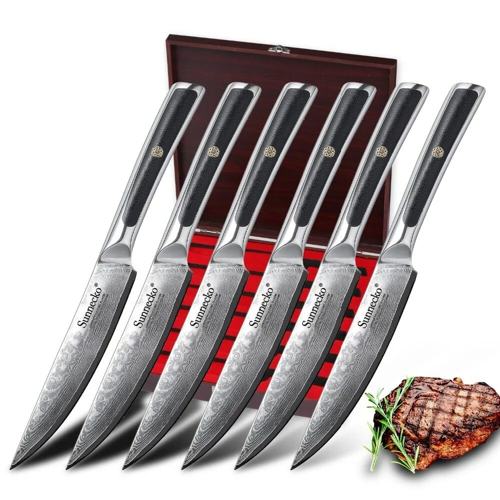 Хороший набор кухонных ножей. Нож для стейка Steak Knife. Кухонные ножи VG 10 набор. Sunnecko набор ножей. Нож для стейка Steak Knife HNS.