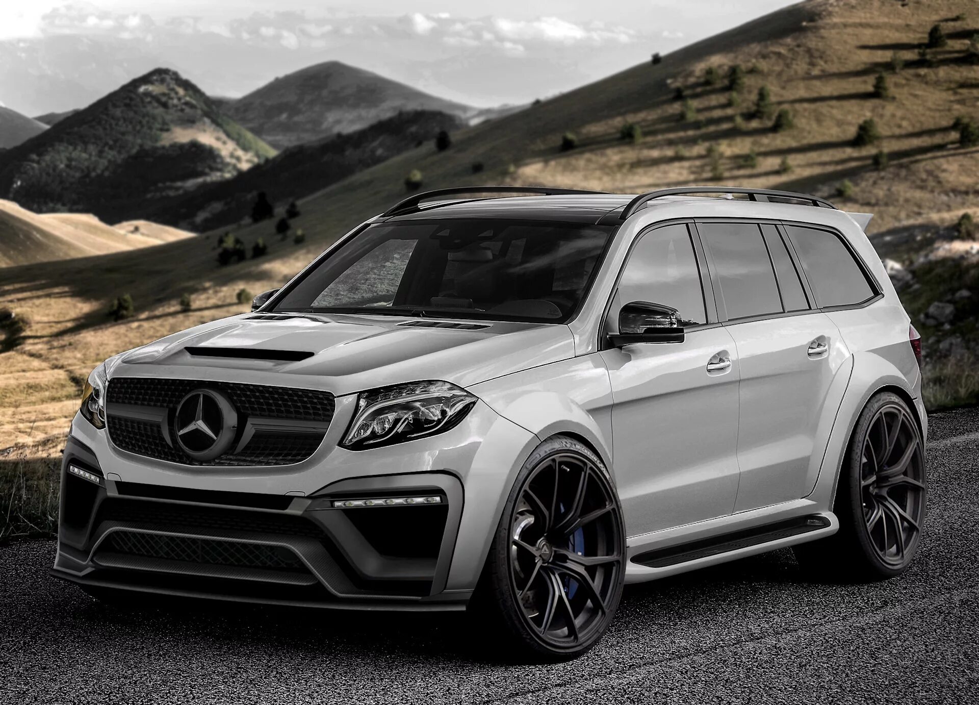 Финальные фотографии и готовый результат сборки тюнинг комплекта для Mercedes GL