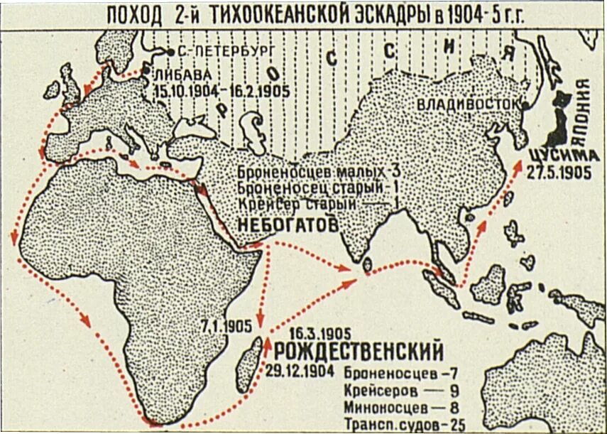 Поход 2 Тихоокеанской эскадры карта. Поход 2-й Тихоокеанской эскадры (1904—1905). Путь второй Тихоокеанской эскадры карта.