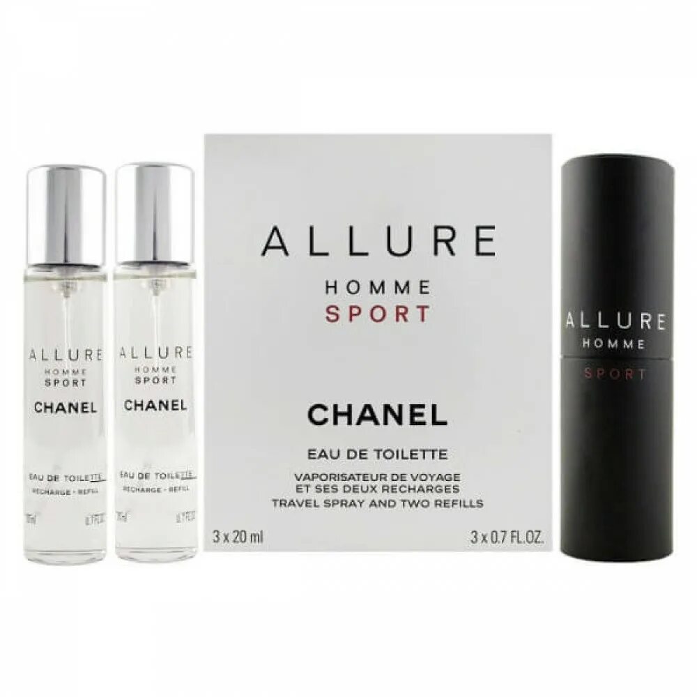 Туалетная вода chanel homme sport. Chanel Allure homme Sport 3x20ml. Chanel Allure homme Sport 20ml. Chanel Allure homme Sport 3×20 мл. Chanel Allure 3x20ml.