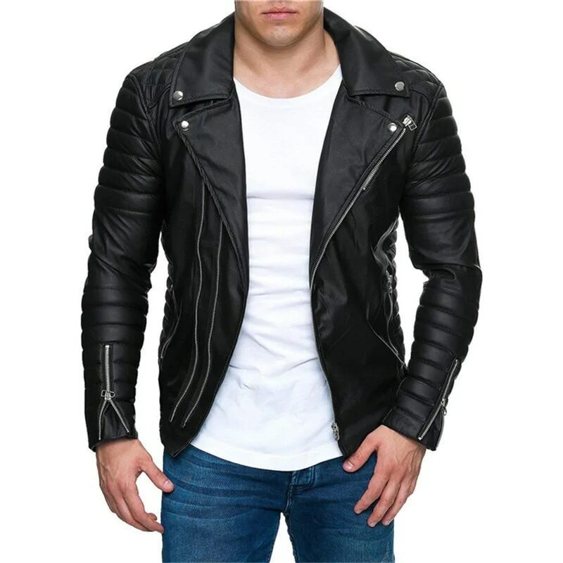 New men Genuine Lambskin Leather Jacket Black Slim Fit Biker Motorcycle Jacket. Кожаная мужская куртка бас Рубис. JBY Vogue Fashion мужские куртки. Приталенное мужская куртка