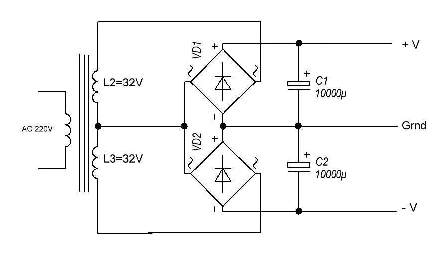 Блок питания унч. Двухполярный блок питания для усилителя схема. Схема трансформаторного двухполярного блока питания. Двухполярный блок питания диодный мост. Схемы двухполярных источников питания для усилителя.