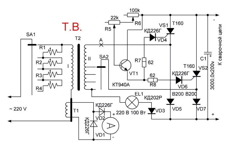 Регулятор сварочного напряжения. Регулятор сварочного тока тиристорах тс160. Тиристорный регулятор тока для сварочного аппарата схема. Сварочный аппарат на тиристорах т160. Схема тиристорного регулятора тока в сварочном полуавтомате.