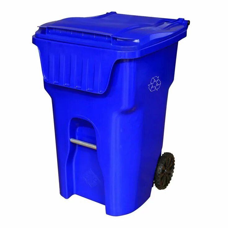 Trash bin. Мусорный бак уличный. Синий контейнер для вторсырья. Емкости голубого цвета.
