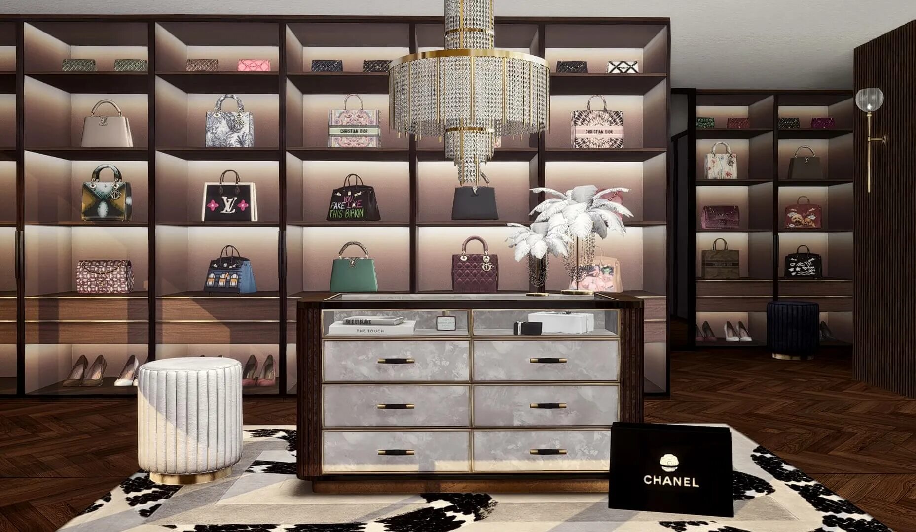 Симс 4 моды на реальную жизнь. COWBUILD SIMS 4. Dior Bag SIMS 4. SIMS 4 walk in Closet. SIMS 4 Luxury.