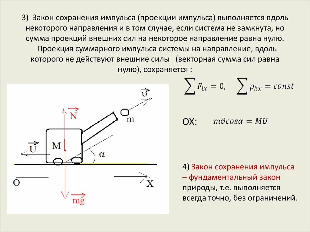 Сохранение импульса направление. Закон сохранения горизонтальной проекции импульса. Закон сохранения импульса в проекции на горизонтальную ось. Закон сохранения импульса в проекции на ось х. Сохранения импульса в проекции на горизонтальную ось.