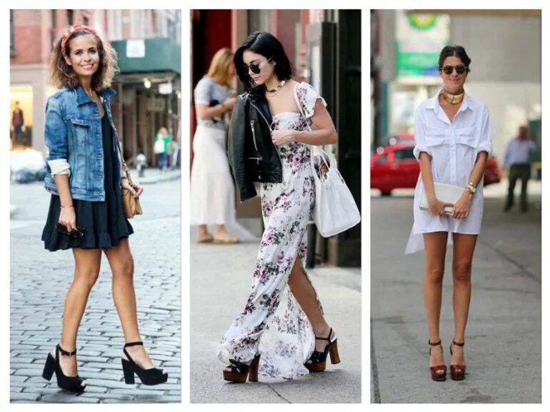 платье с босоножками на платформе. образ с босоножками на платформе. модные джинсы. образ с туфлями на платформе. образы с эспадрильями.