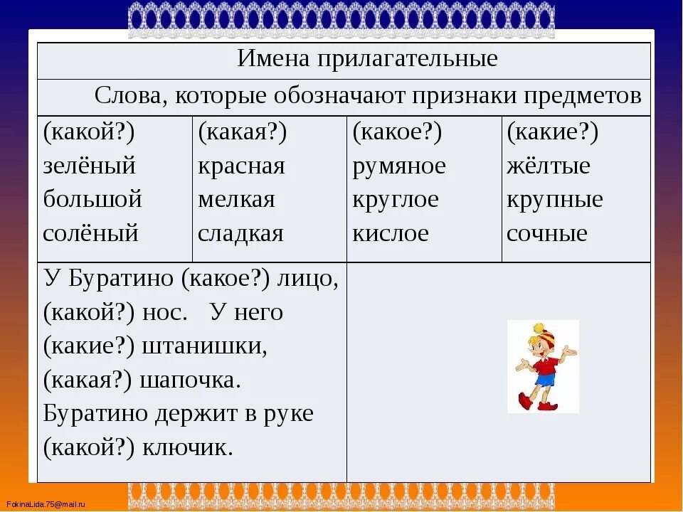 Подбери к выделенным словам прилагательные