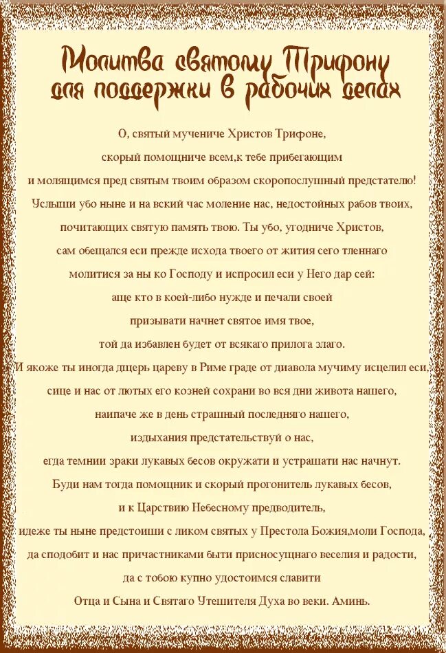 Молитва в день работа. Молитва святому трифону. пресвятой трифон молитва. молитва на удачу. молитва святому мученику трифону.