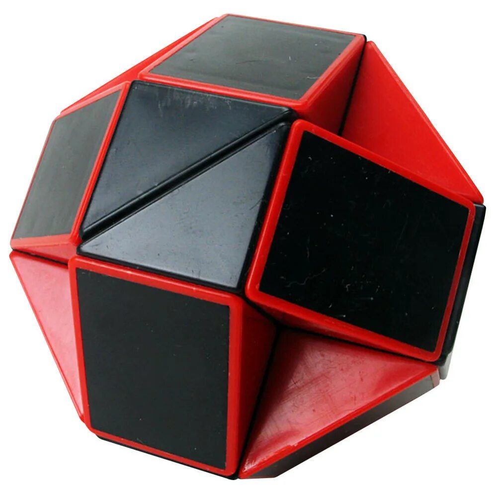 Shengshou Snake. Magic Snake Cube bol. Головоломка пазл Red + Black. Головоломка пазл черно красный.