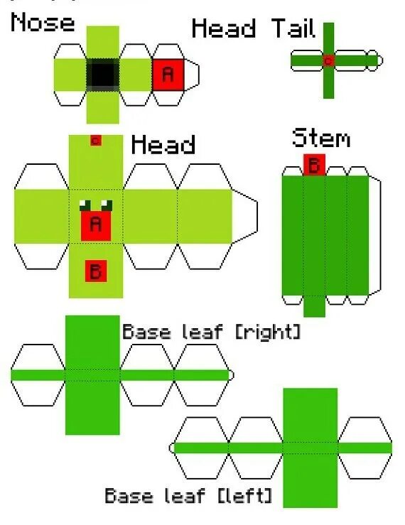 Растения против зомби из бумаги схемы Pixel Papercraft Peashooter (Plants Vs Zombies and Friday Night Funkin) in 202