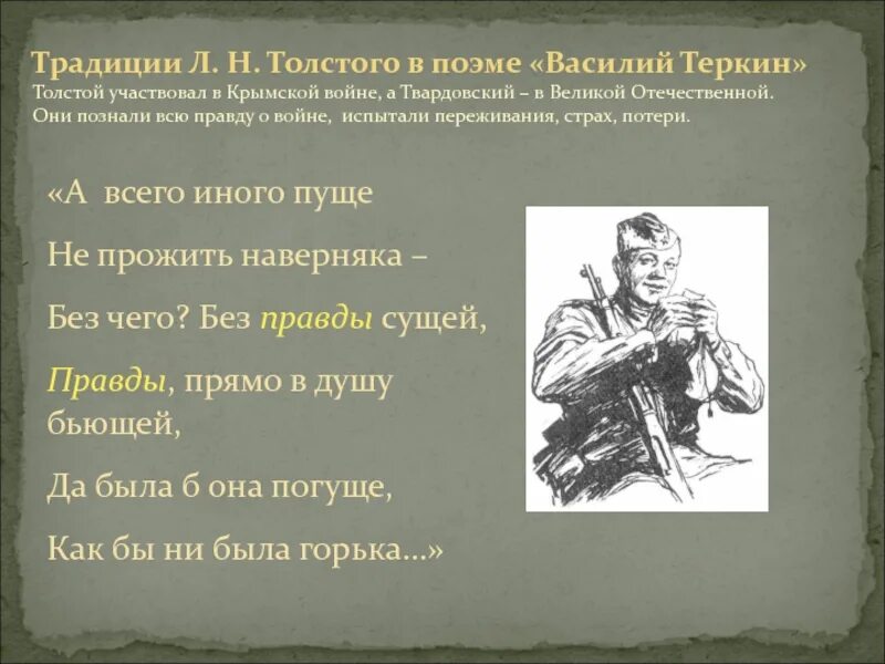 Стихи Василия Теркина про войну. Из какого произведения теркин