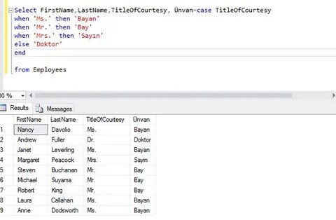Select case when