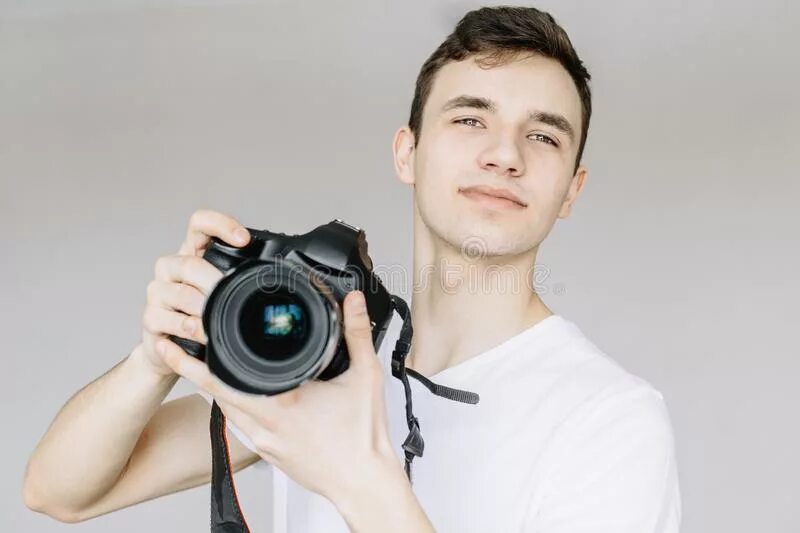 Looking into the camera