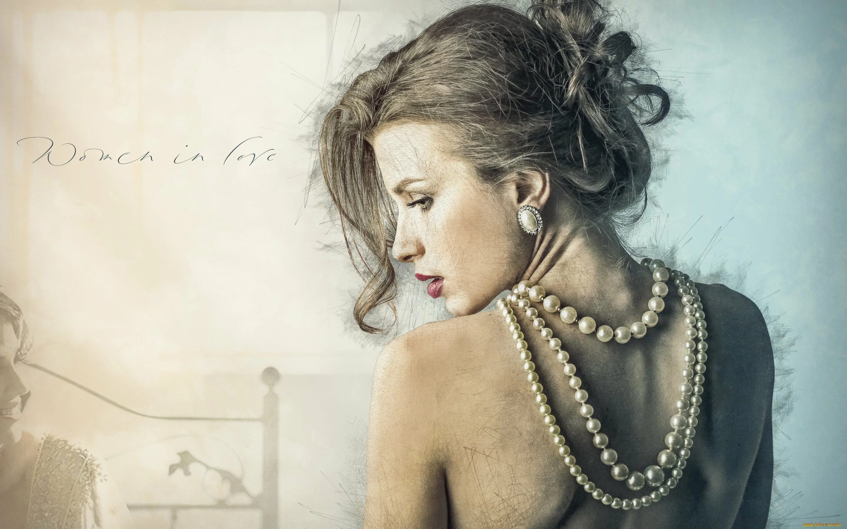 Грозный взгляд женщины. Артур брагинский. Необычные красивые фото фотошоп до и после. Женщина с бусами. Изящная готика.