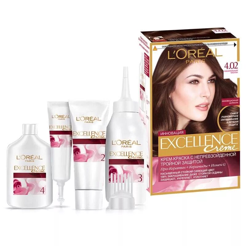 Краска лореаль экселанс каштановый. Краска loreal excellence 6. Лореаль экселанс 4. 54 богатый медный. Краска лореаль экселанс 10.