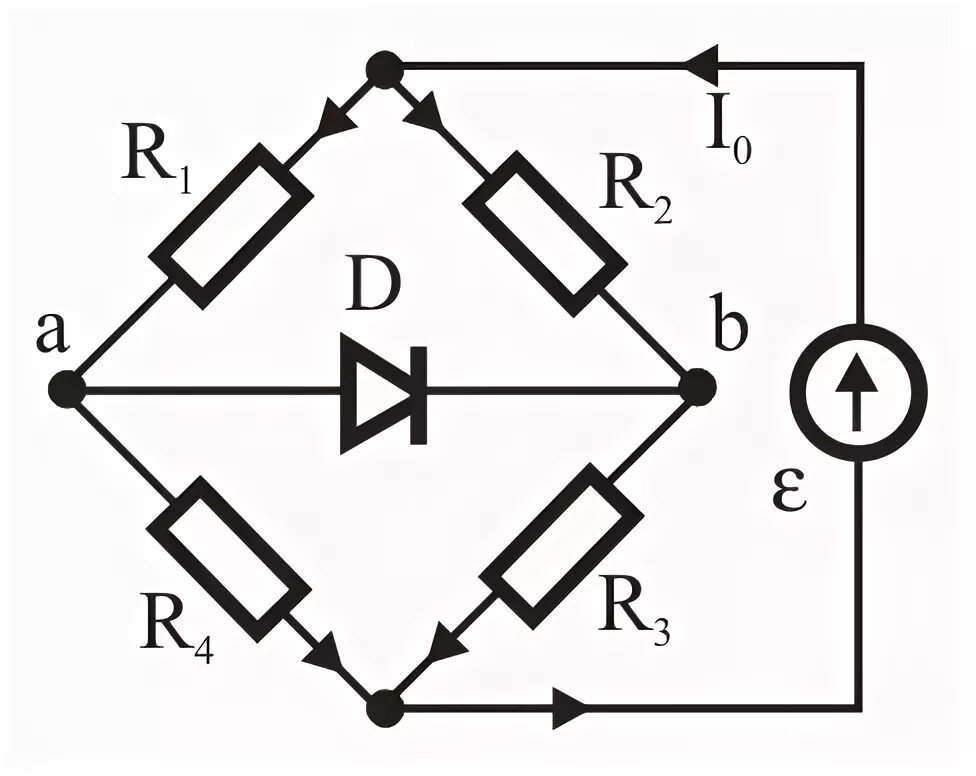 Идеальный диод в цепи. Симметричный мост схема. Идеальный диод в физике. Определите ток текущий через идеальный диод считая сопротивление 1. Идеальный диодный мост.