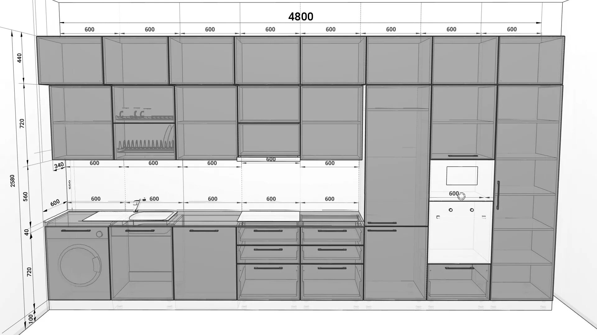 Высоты верхних шкафчиков кухни икеа. Кухня 3300 мм по прямой и холодильник по другой стене сбоку чертеж. Размер кухонного гарнитура шкафчики стандарт чертеж. Размеры готовой кухни