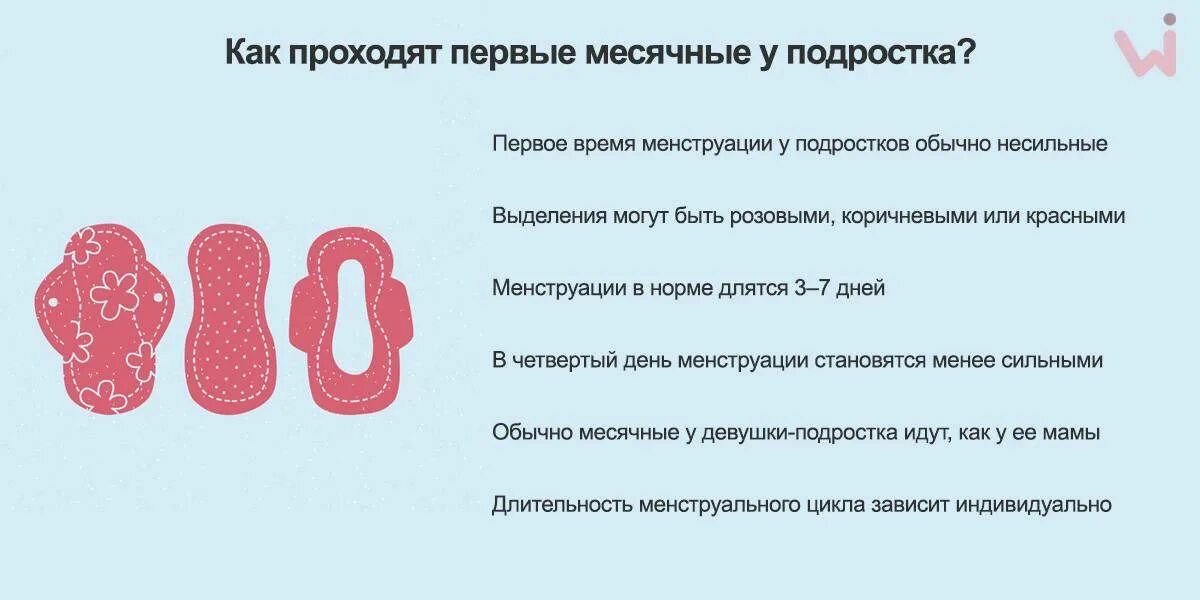 Через сколько месяцев приходят. Первые месячные начались. Симптомы месячных у девочек. Признаки первых месячных у девочек.