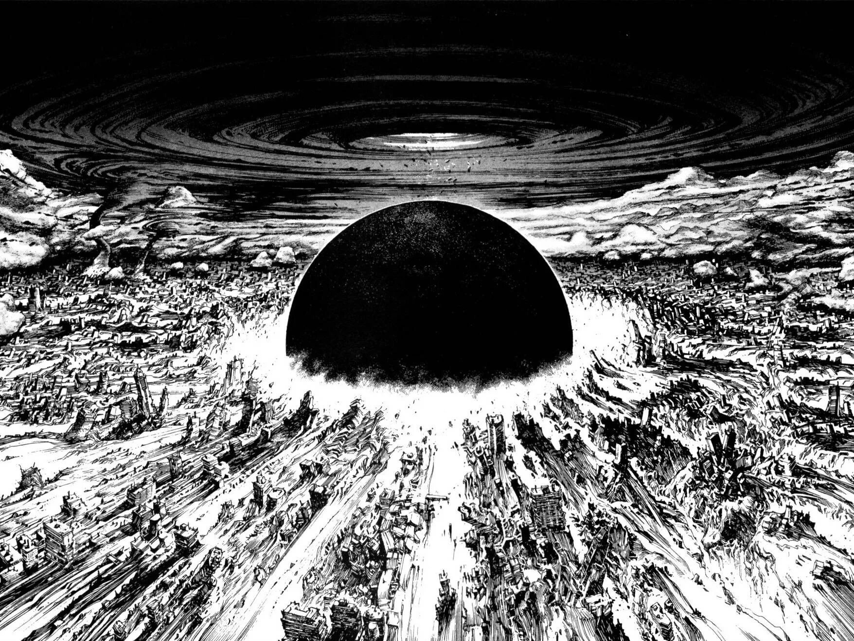 Мир черным стал. Акира Кацухиро Отомо. Акира ядерный взрыв. Акира Манга. Акира, Кацухиро Отомо, 1988.