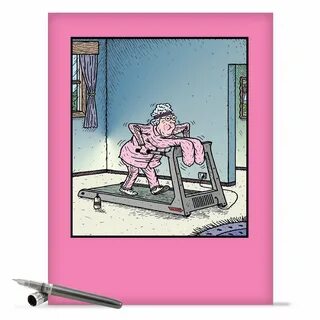 J9741 Jumbo Funny Birthday Card: Boobs Treadmill With Envelope (Extra Large...