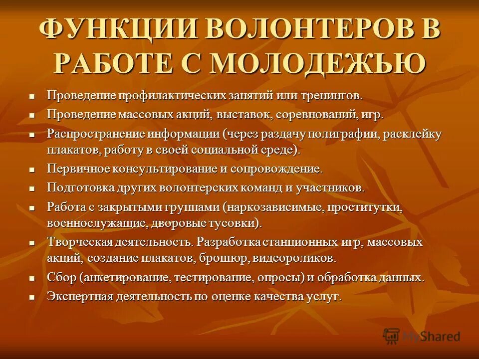 Информация о волонтерской деятельности