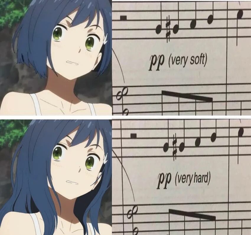 This is very very very hard. Pp very hard. pp very soft. soft pp. pp very hard notes meme.