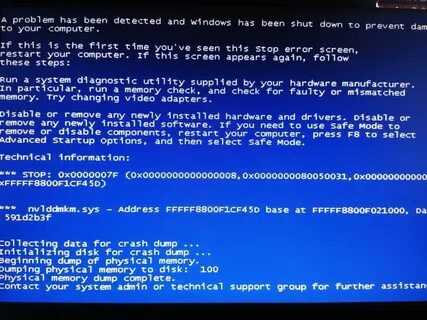 Dump failed