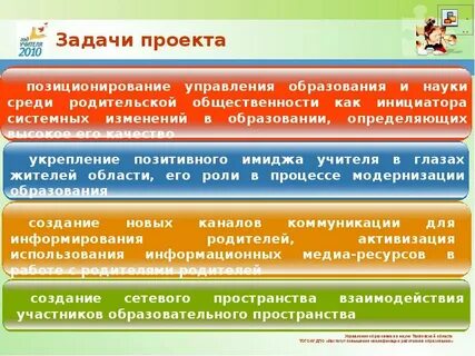 Задачи управления образовательной системы