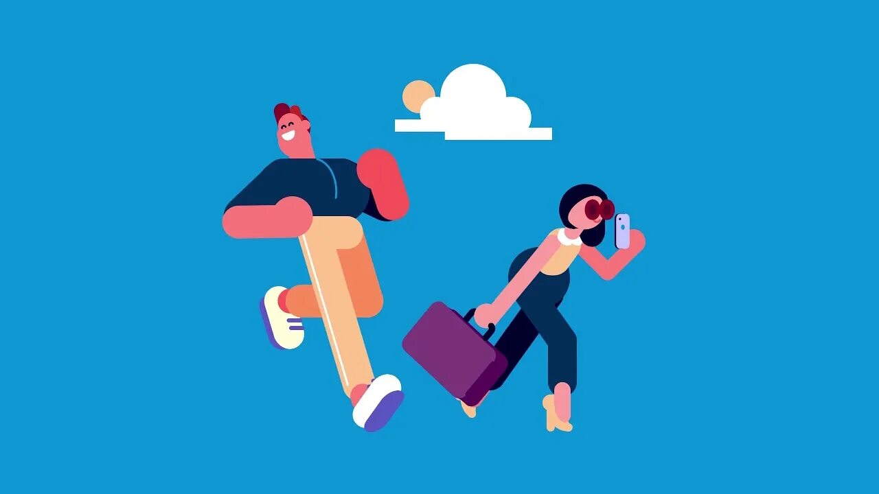 Canvas animation. Flat иллюстрации. canvas анимация. deep canvas анимация. flat design человек поднимает коробку.
