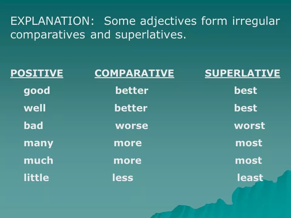 Positive comparative superlative. Comparative and Superlative forms. Таблица Comparative and Superlative forms. Adjective примеры. Comparative and Superlative forms of adjectives.