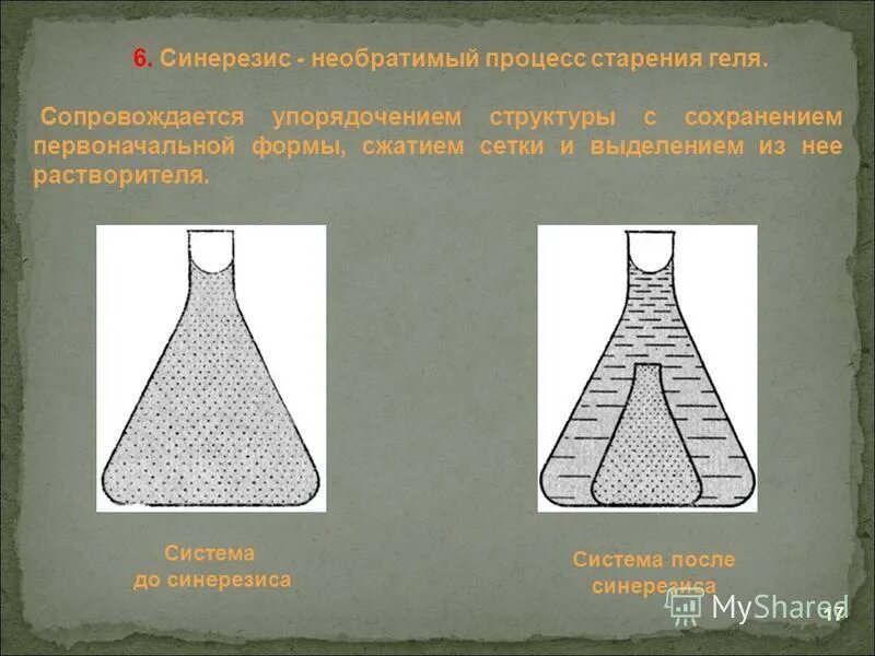 синерезис. необратимый процесс старения геля. биологическое значение гелей. старение это необратимый процесс. необратимый процесс старения геля.