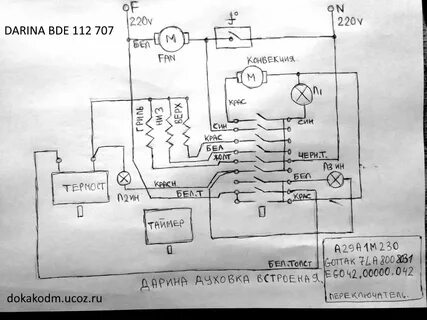 Принципиальные схемы духового шкафа